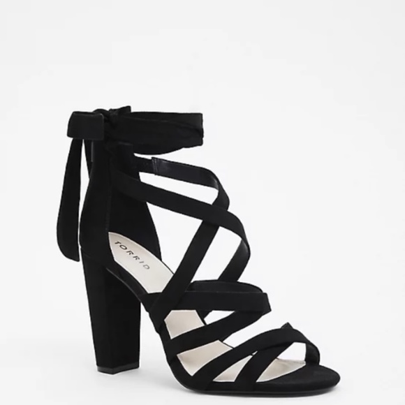 Torrid - Black Strappy Lace-Up Heel - Never Worn - Picture 1 of 5